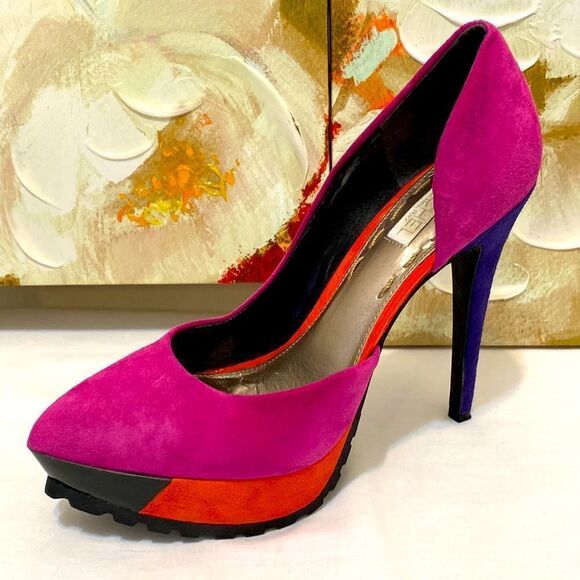 Rachel Roy Leather Multicolor Platforms Stilettos - Picture 2 of 7